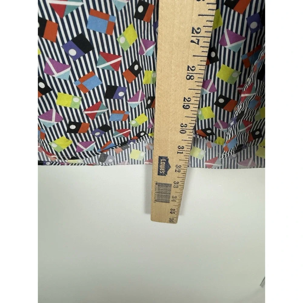 Bugatchi Men's Short Sleeve Shirt Geometric Pattern 100% Cotton Size Large